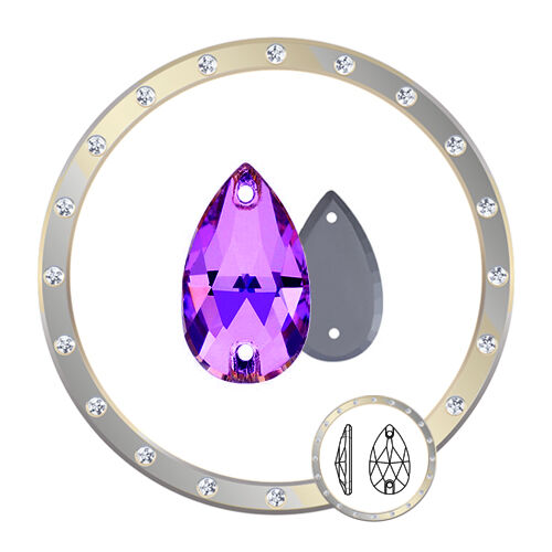 Xulin Стразы пришивные капля Light Purple Velvet 7x12 мм