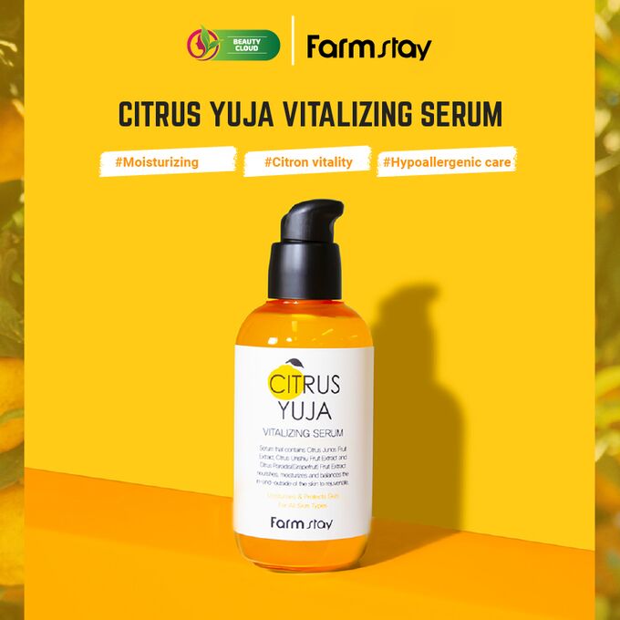 Farm Stay Освежающая сыворотка для лица с экстрактом юдзу FarmStay Citrus Yuja Vitalizing Serum