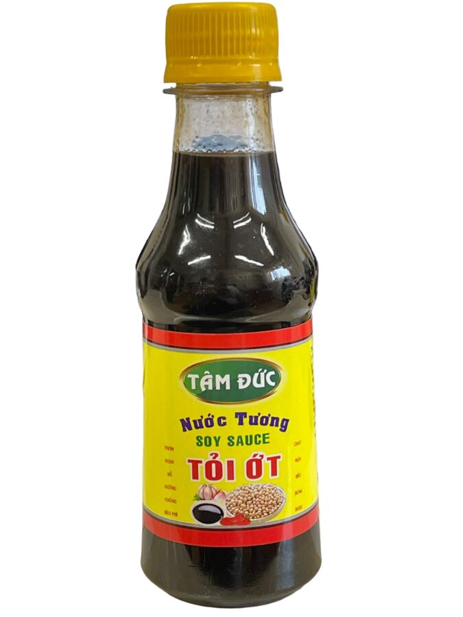 Соус cоевый фирмы TamDuc 225 мл. С ЧЕСНОКОМ И ПЕРЦЕМ (Tam Duc TOI OT soy sause)