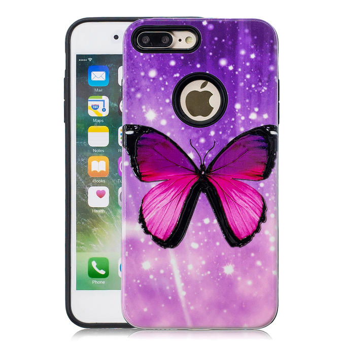Сиреневая бабочка. Чехол tpu с рисунком из 2 частей на телефон iphone