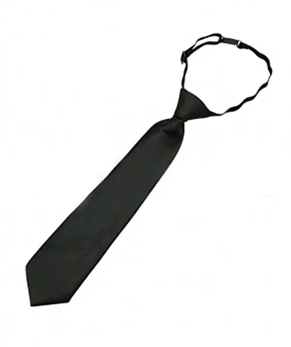 ALOLIKA Атласный галстук на застежке черного цвета