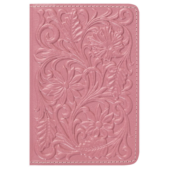 Обложка для паспорта Кожевенная мануфактура, нат. кожа, &quot;&quot;Цветы&quot;&quot;, розовая