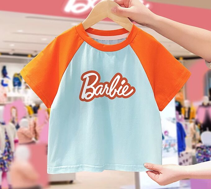 Футболка Барби оранжево- голубая