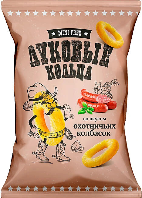 Яшкино Луковые кольца Mini Free Охотничьи колбаски 45г