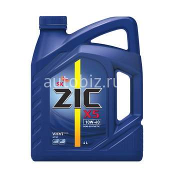 ZIC  X5   10w40  SM  (бензин, п/синт.)    4л (1/4)  /Замена ZIC A *