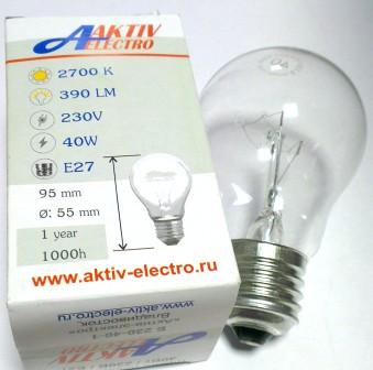 Лампа  Aktiv-electro CT, E27,  40W