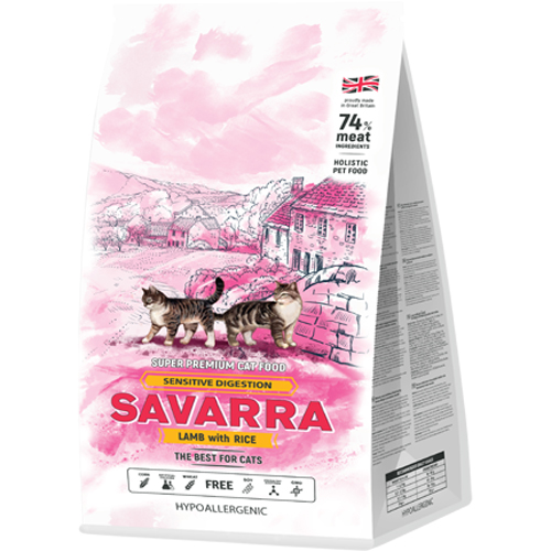 Savarra Sensitive Корм с ягнёнком и рисом для кошек с чувствительным пищеварением