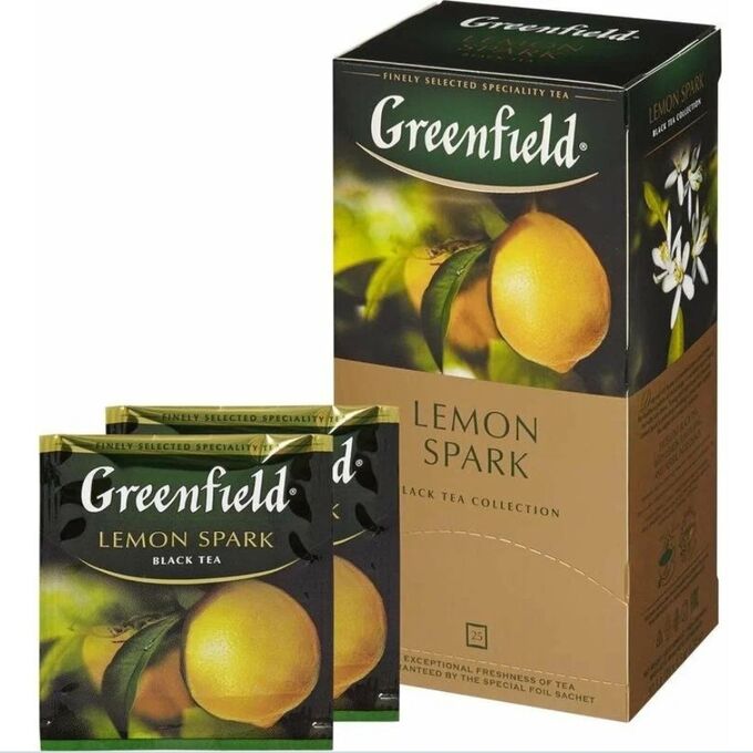 Greenfield Гринфилд чай - 25 пак.  Лимон, черный