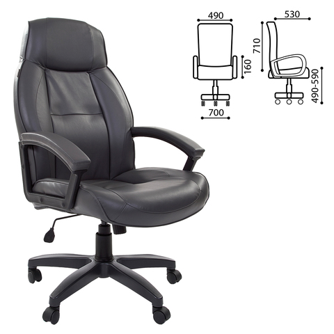 Кресло офисное BRABIX Formula EX-537, экокожа, серое, 531389