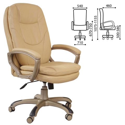 Кресло офисное CH-868YAXSN, экокожа, бежевое, пластик золото