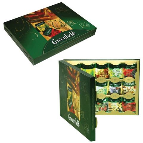 Чай GREENFIELD, НАБОР 30 видов, 120 пакетиков в конвертах, 2