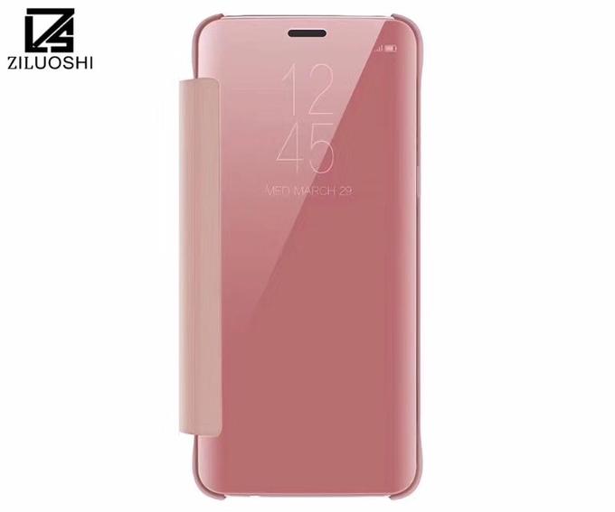 Розовый. Чехол книжка зеркальная на телефон Xiaomi Redmi