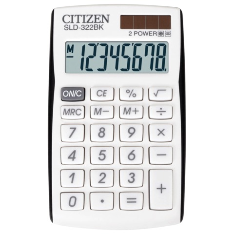 Калькулятор CITIZEN карманный SLD-322BK, 8 разрядов, двойное