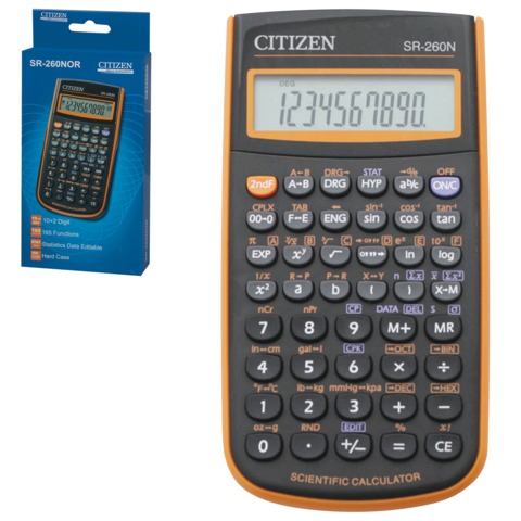 Калькулятор CITIZEN инженерный SR-260NOR, 10+2 разрядов, пит