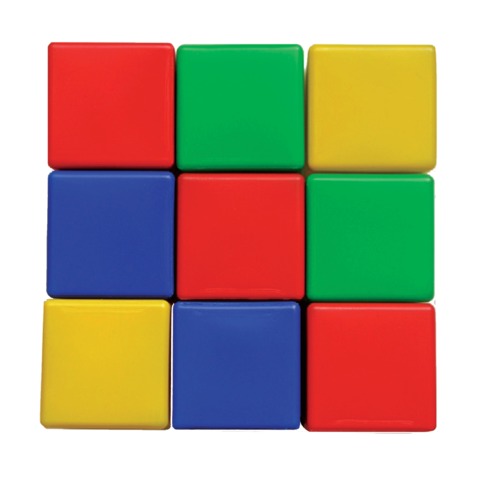 Кубики пластиковые 9 шт, 8х8х8 см, цветные, 10 КОР, 00900