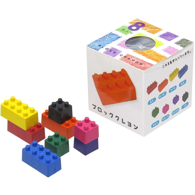 Daiso Восковые мелки 8шт Лего