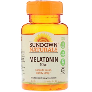 Sundown Naturals, Мелатонин, 10 мг, 90 капсул