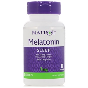 Natrol, Мелатонин, 1 мг, 90 таблеток