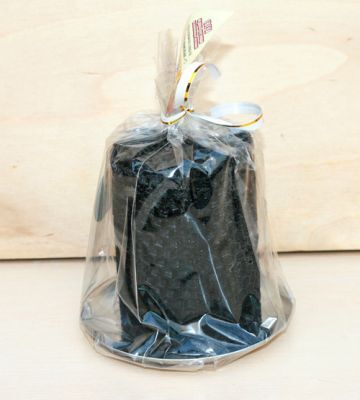 Свеча из вощины чёрная с подсвечником, 7,5*5 см время горения более 6 часов