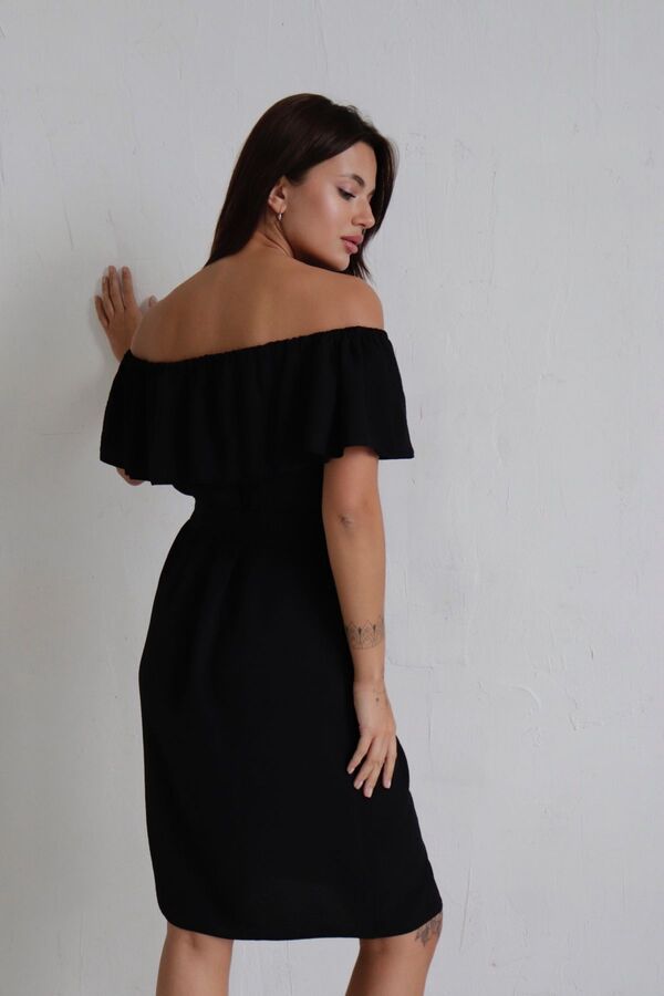 Martichelli Платье с открытыми плечами чёрное