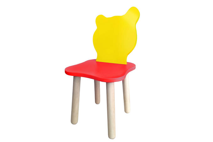 Детский стульчик Джери Красно-желтый (Цвет каркаса:Береза, Цвет сиденья и спинки стула:Красно-желтый)