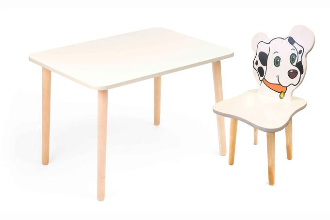 Комплект детской мебели Джери с белым столиком (Цвет столешницы:Белый, Цвет сиденья и спинки стула:Белый)