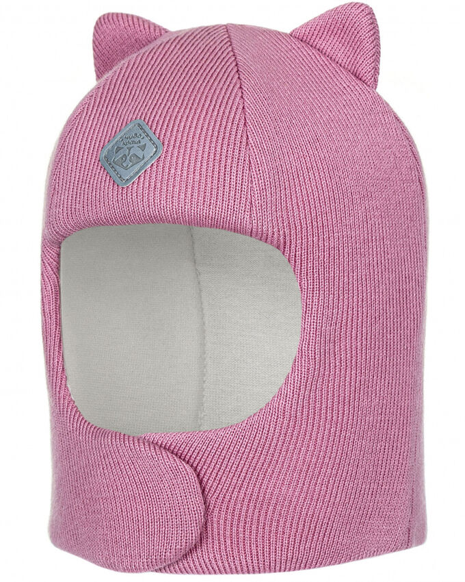 Чудо-кроха Шлем шапка осенняя розовый для девочки