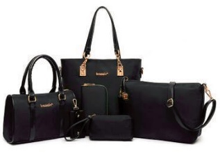 Набор из шести частей: 2 сумки + сумка через плечо + косметичка + кошелек + ключница