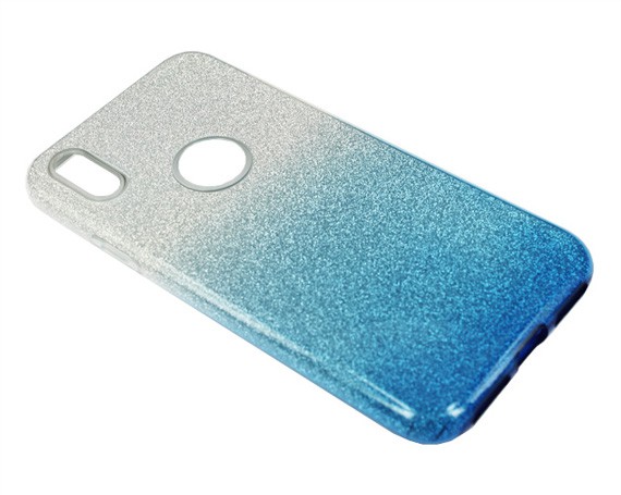 Чехол iPhone X Shine серебро синий