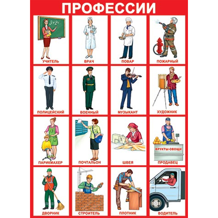 Картинки профессий для школьников распечатать