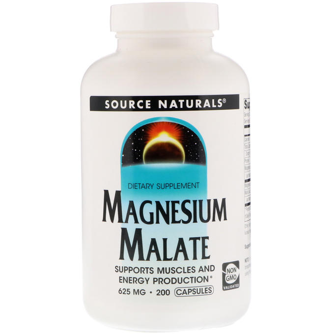 Source Naturals, Малат магния, 625 мг, 200 капсул