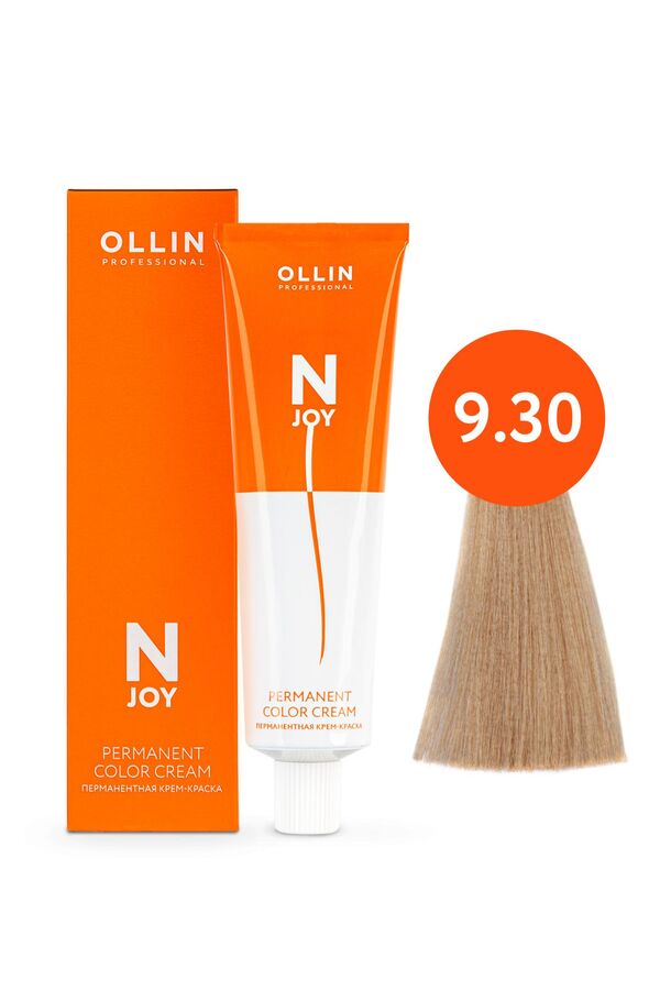 OLLIN Professional OLLIN N-JOY 9/30 блондин золотистый 100мл перманентная крем-краска для волос
