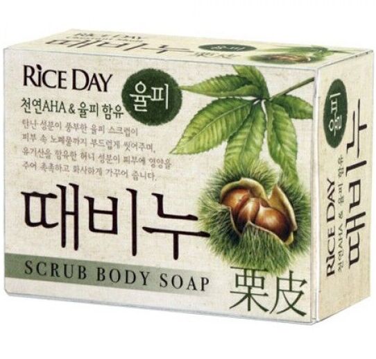 CJ Lion Мыло-скраб для тела Rice Day Каштан и Мед, 100гр/Корея