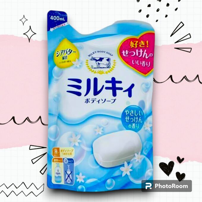 COW Молочное увлажняющее жидкое мыло для тела с ароматом цветочного мыла «Milky Body Soap» 400 мл