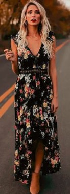 Асимметричное платье с короткими рукавами и открытой спиной Цвет: ЧЕРНЫЙ