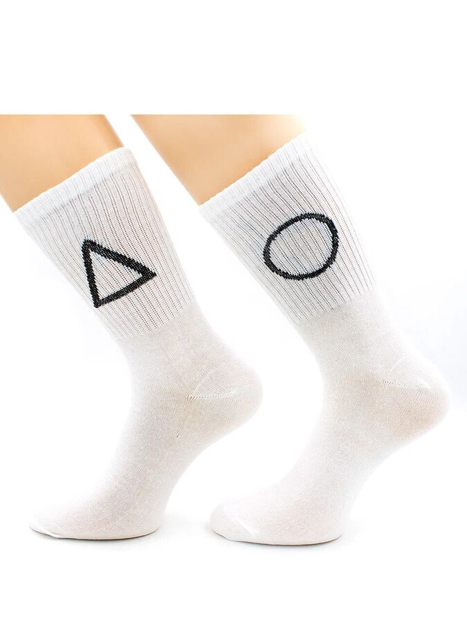 Hobbysocks Белые носки с геометрическими фигурами, р 41-45