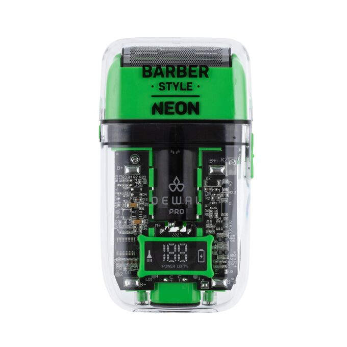 Шейвер для проработки контуров/бороды DEWAL PRO BARBER STYLE NEON GREEN ,аккум, 7000об\мин, 2 бр.гол