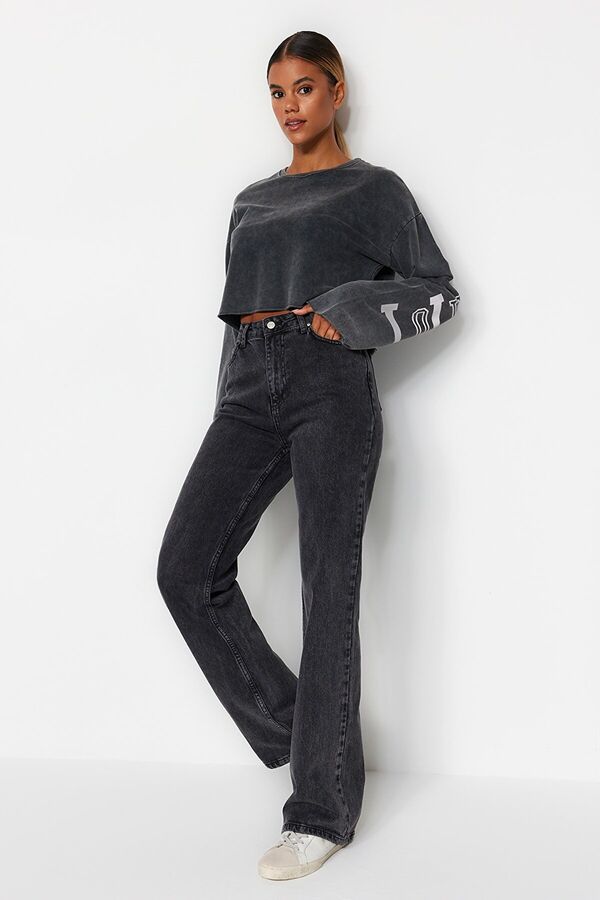 Trendyomilla Удобные джинсы с широкими штанинами
