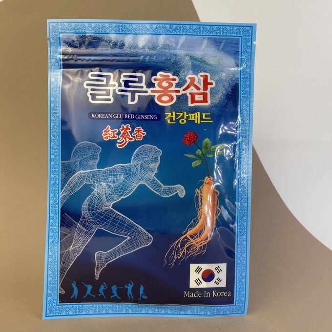 Лечебный пластырь с глюкозамином и красным женьшенем  KOREAN GLU RED GINSENG GREENON,20 шт.