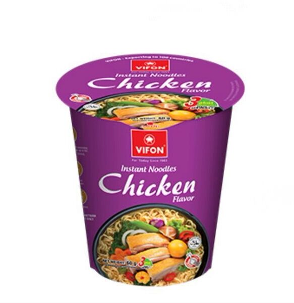Пшеничная лапша со вкусом курицы (стакан) 60 гр. ТМ VIFON