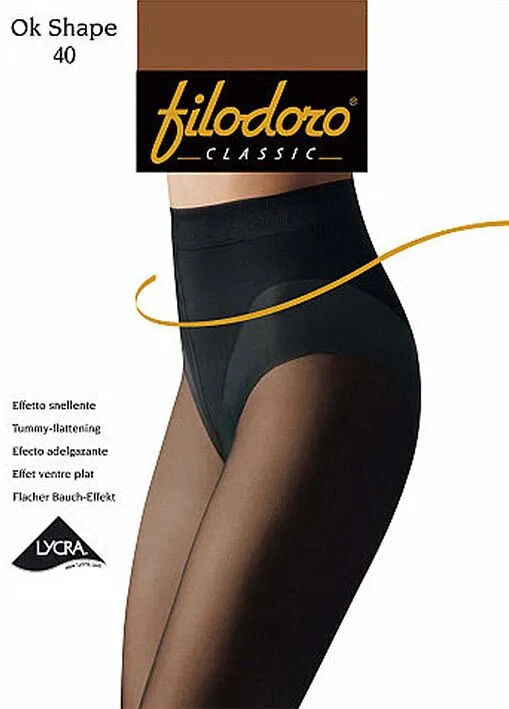 Filodoro Ok Shape 40 Колготки женские. Полупрозрачные, матовые, классическая посадка, моделирующий эффект, утягивающие шортики, распределенное давление по ноге.