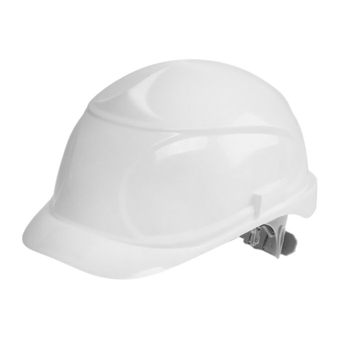 TUNDRA Каска защитная ТУНДРА, для строительно-монтажных работ, с пластиковым оголовьем, белая