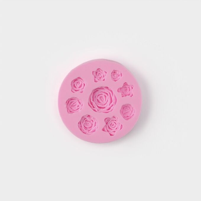 Молд Доляна «Круговорот роз», силикон, d=8 см, цвет МИКС