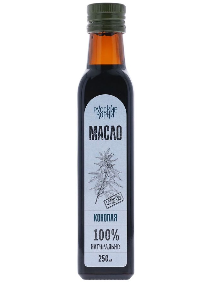 Русские корни Масло конопляное &quot;Premium&quot; 1-й холодный отжим, стекло 250 мл.