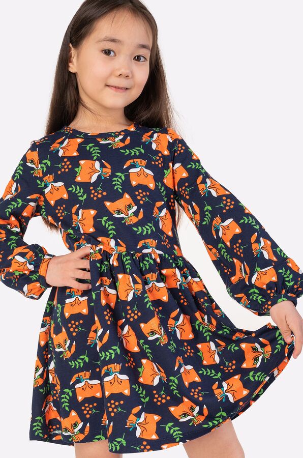 Happy Fox Хлопковое платье для девочки