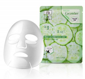3w clinic Fresh Cucumber Mask Sheet Тканевая маска для лица с экстрактом огурца