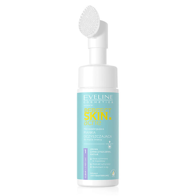 EVELINE PERFECT SKIN.ACN Очищающая пилинг-пенка с микроотшелушивающим эффетом 150мл (*28)