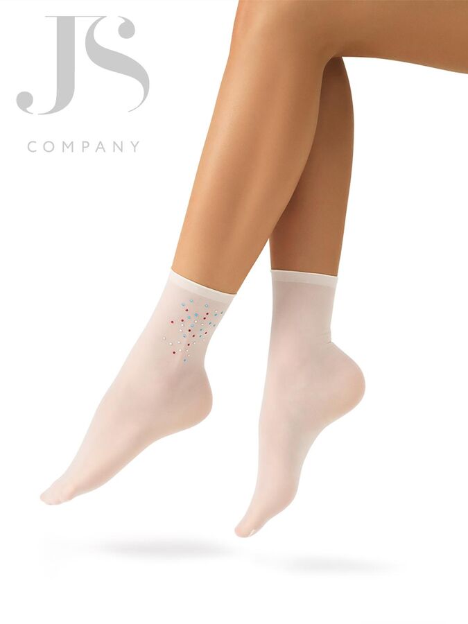 MINIMI Носки GLAM (Sisi)  /24/  эластичные носки с эффектом тюля с цветными стразами и мягкой резинкой