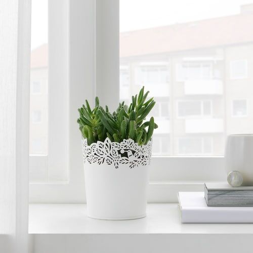 IKEA САМВЕРКА, горшок для растений, белый, 9 см