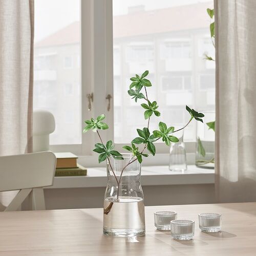 IKEA TIDVATTEN, Ваза, прозрачное стекло, 17 см